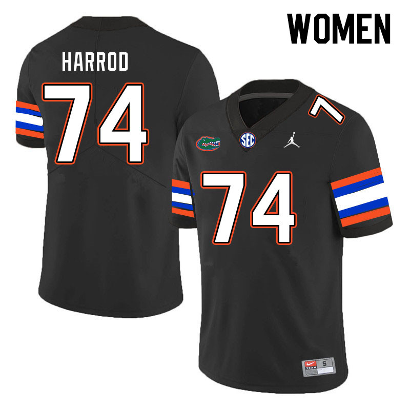 Women #74 Will Harrod Florida Gators College Football Jerseys Stitched-Black